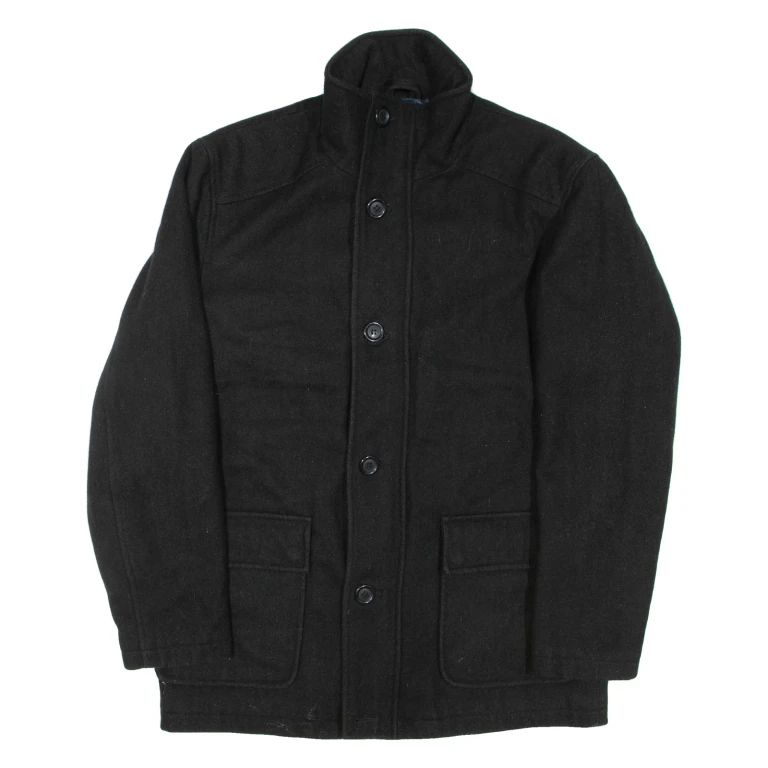 GUESS Mens Coat Black Wool S