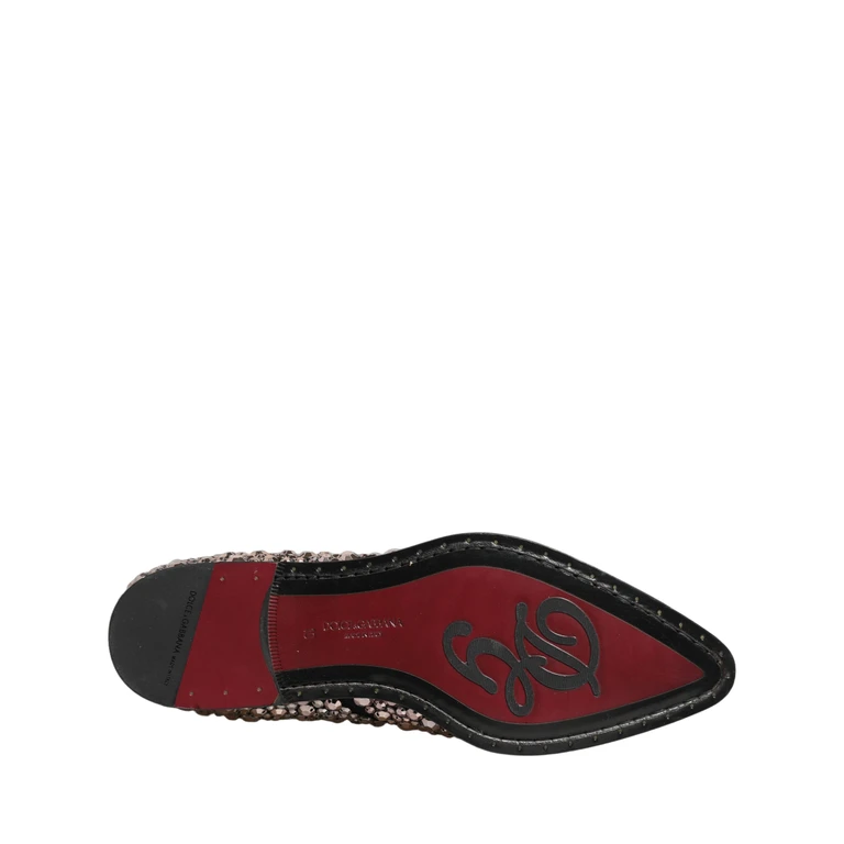Dolce & Gabbana Silver Embellished Chelsea Ankle Boots Shoes Leather - Men