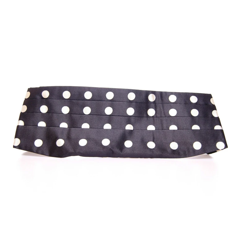 Black Waist Smoking Tuxedo Cummerbund Belt Black/white Silk - Men