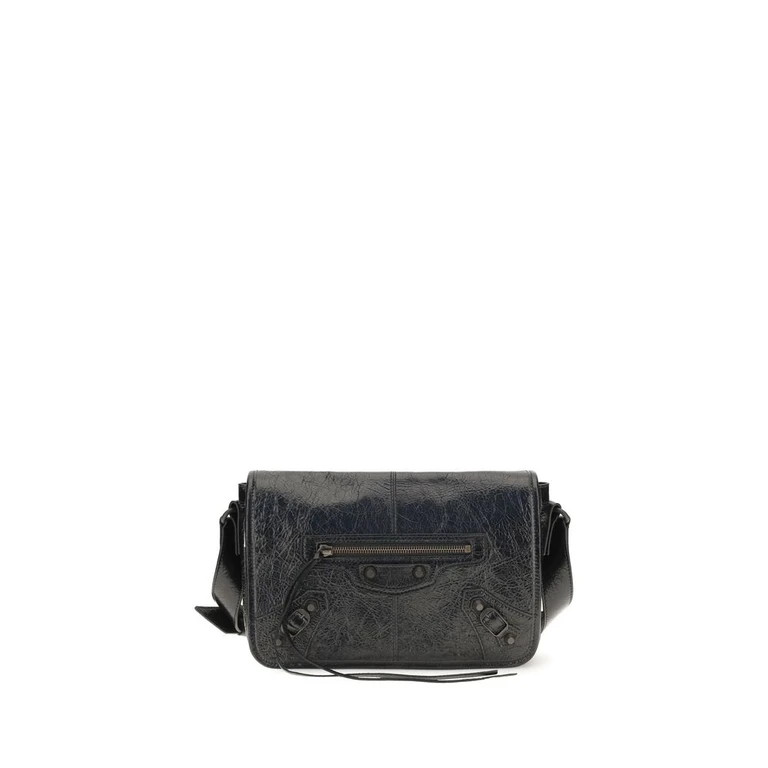 Balenciaga Black Lamb Ovis Aries Shoulder Bag - Men