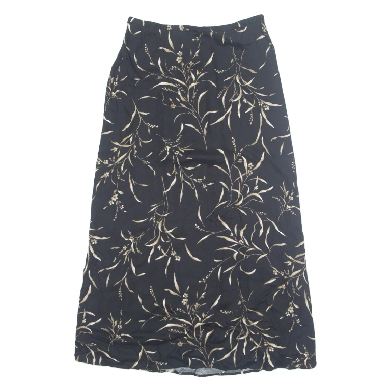 JUDY KNAPP Womens A-Line Skirt Black Midi Floral UK 12