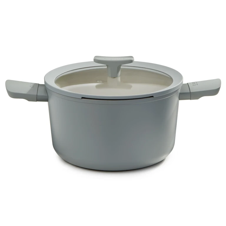 Balance Nonstick Ceramic Stockpot 10", 5.8qt. With Glass Lid, Recycled Aluminum, Moonmist