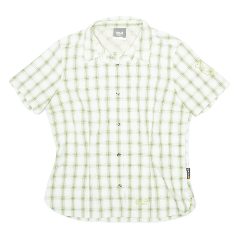 JACK WOLFSKIN Womens Shirt Green Check M
