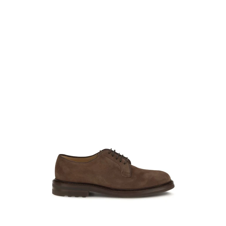 Brunello Cucinelli Brown Calf Leather Bos Taurus Oxfords And Derbies Shoe - Men
