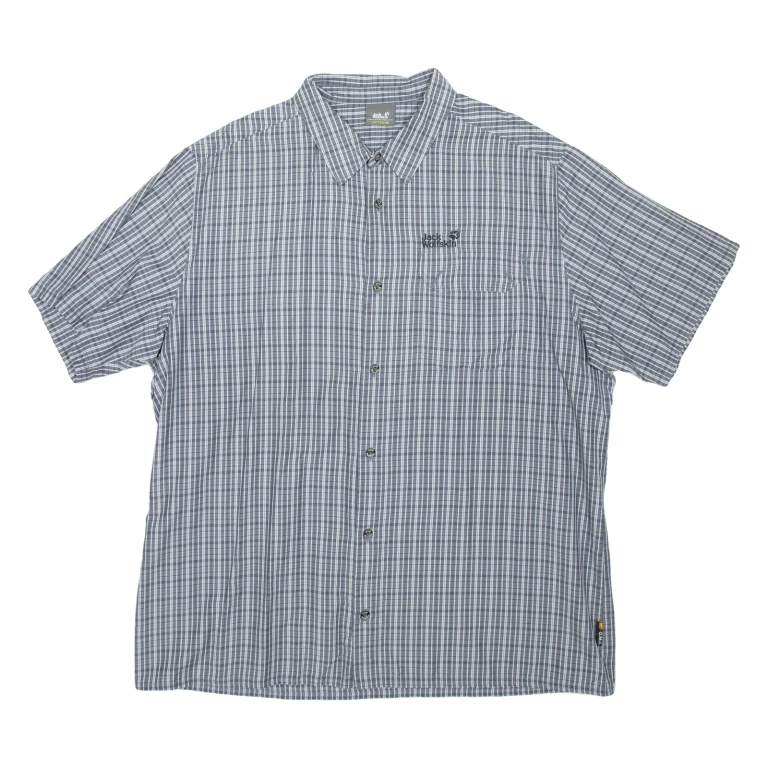JACK WOLFSKIN Mens Shirt Grey Check L