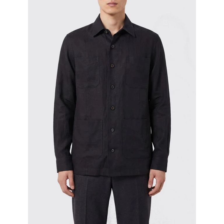 Casual Pure Linen Shirt with Patch Pocket (MM6840648C099)