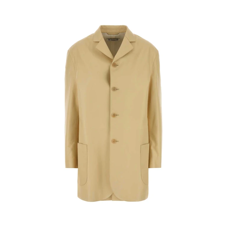 Cream Leather Blazer Champagne Giacche E Gilet - Women