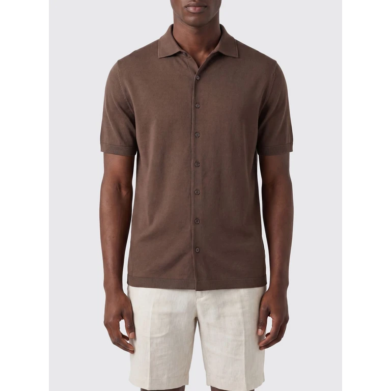 Short-Sleeved Stretch Cotton Polo Shirt with Classic Collar (30344965)