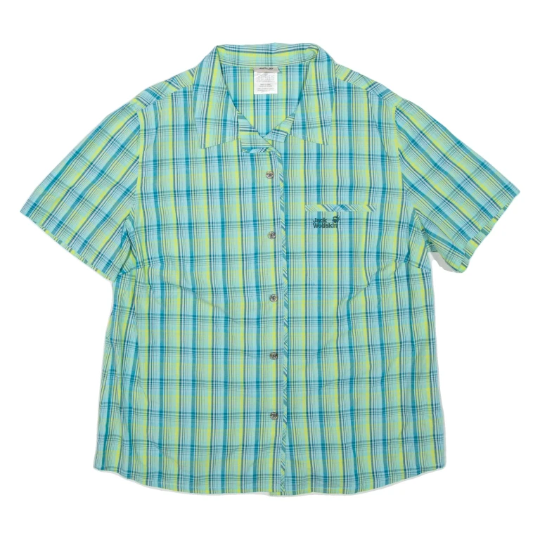 JACK WOLFSKIN Womens Shirt Green Check UK 22