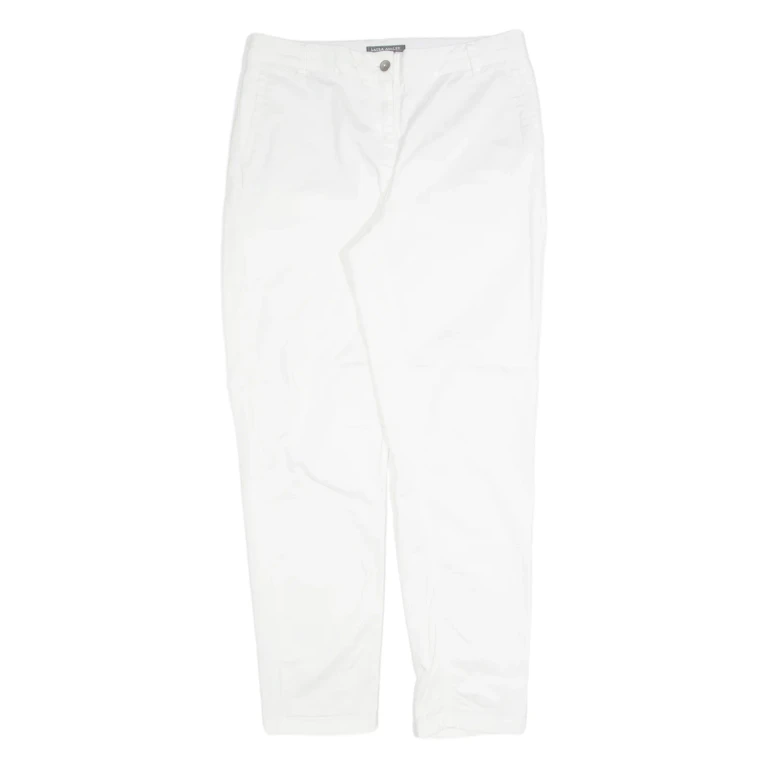 LAURA ASHLEY Chino Womens Trousers White Slim Tapered W32 L30