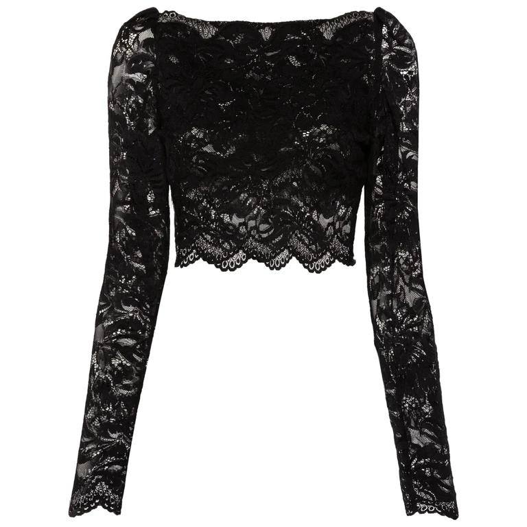 Rabanne Floral-lace Cropped Top