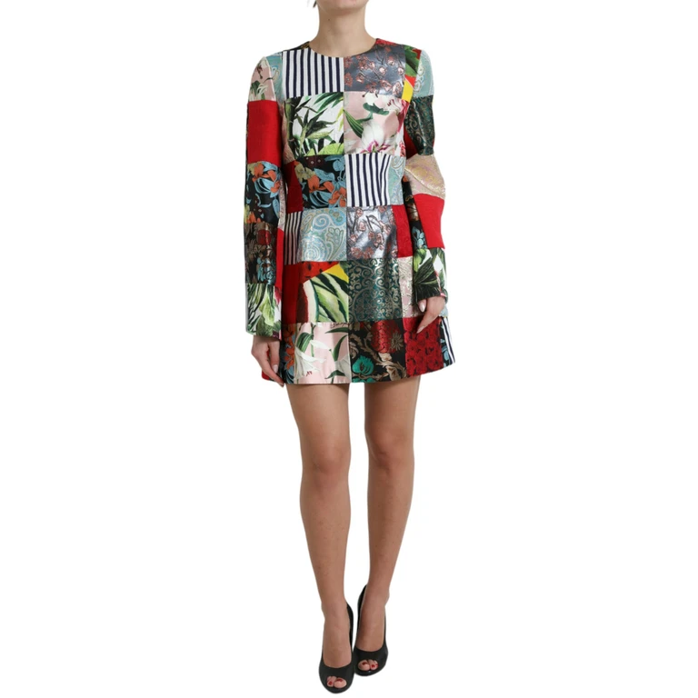 Dolce & Gabbana Multicolor Floral Patchwork Shift Mini Dress - Women