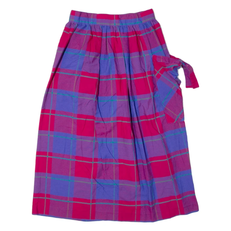 COUNTRY LANE Womens A-Line Skirt Red Midi Check XS