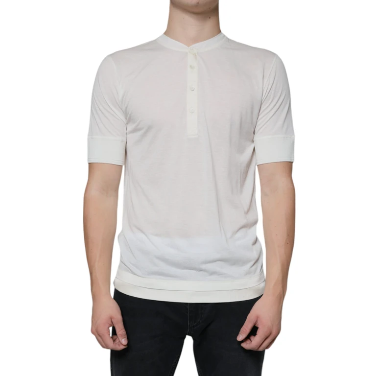 Dolce & Gabbana Off White Cotton Short Sleeves T-Shirt Silk - Men