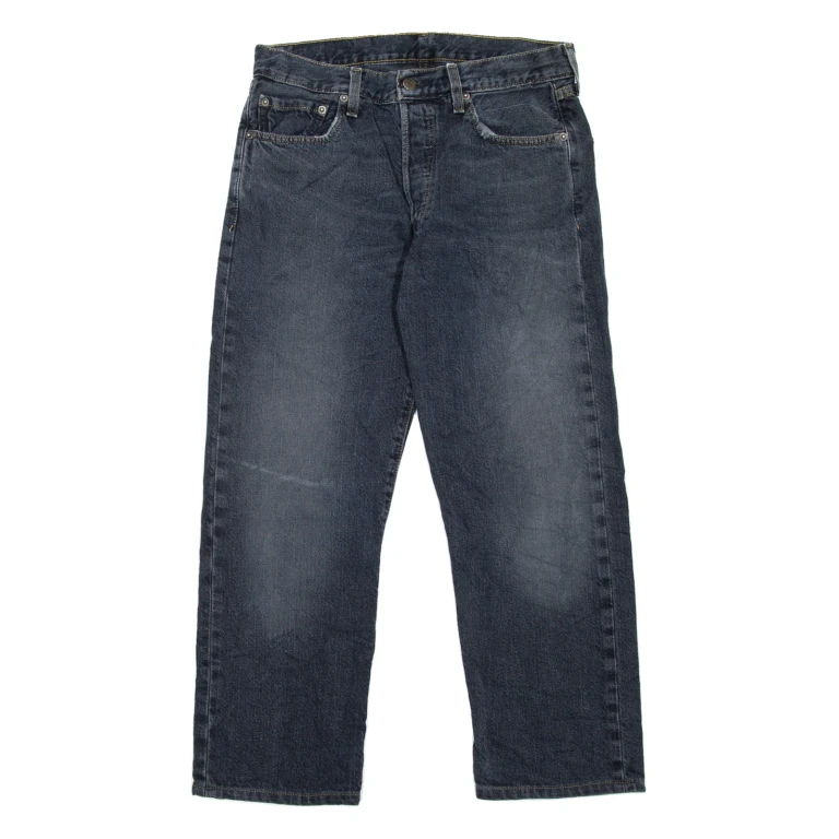 LEVI'S 501 Jeans Mens Black Regular Straight Stone Wash W32 L25