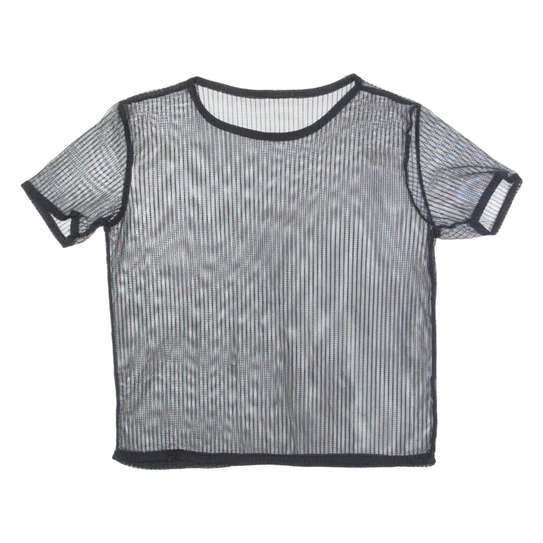 Mesh Sheer Womens Top Black M