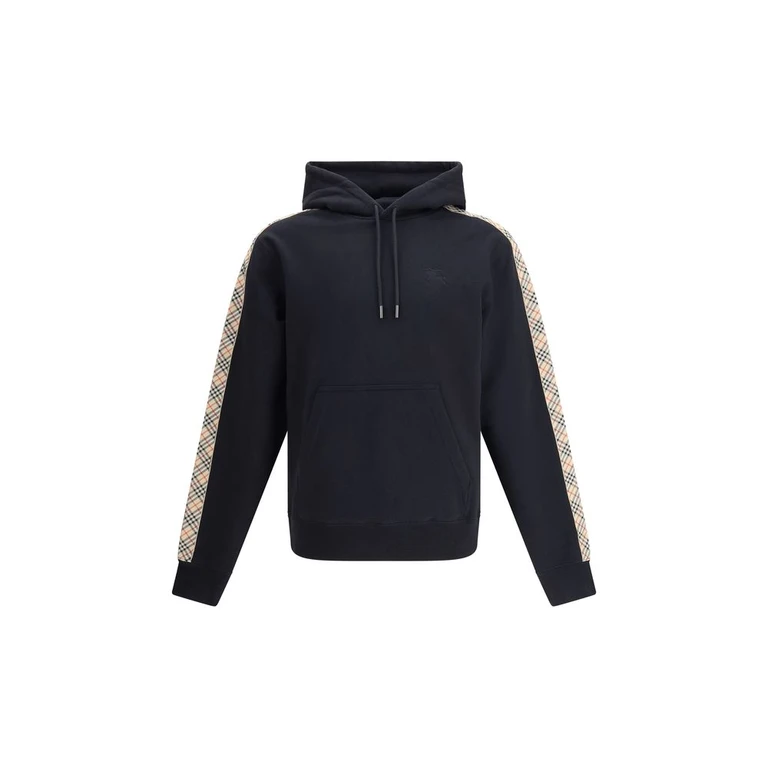 Burberry Check Trim Hoodie Black Clothing - Men
