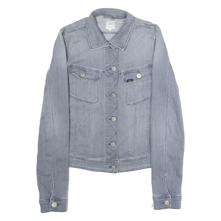 LEE Slim Rider Womens Denim Jacket Grey M