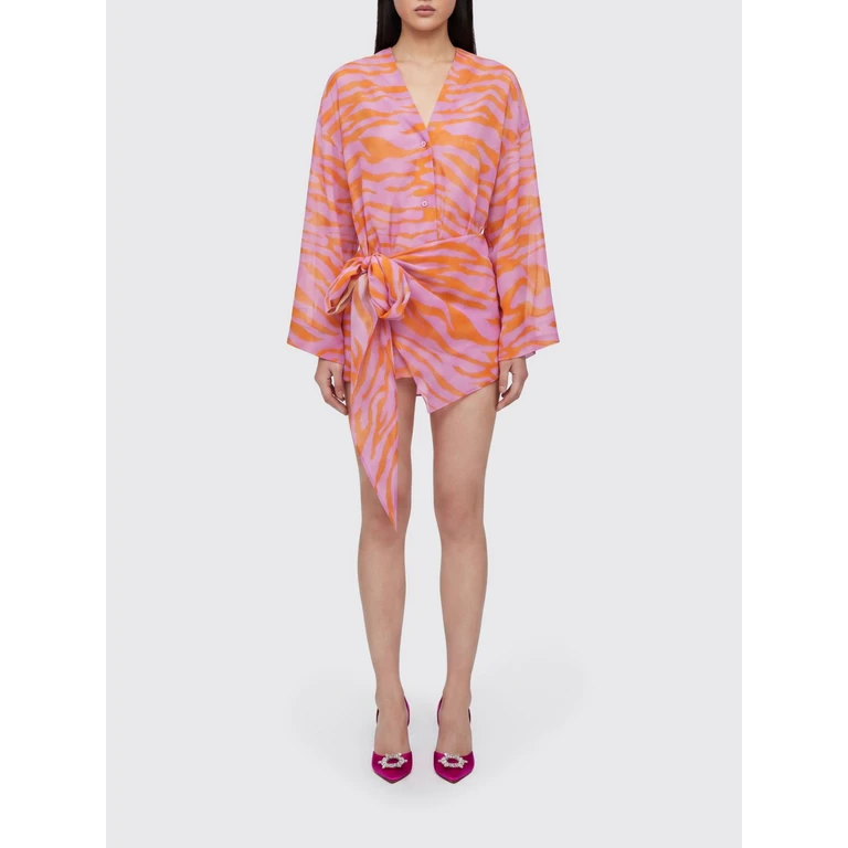 Animalier Print Cotton Midi Wrap Dress (260WCA00404CCC134PR247)