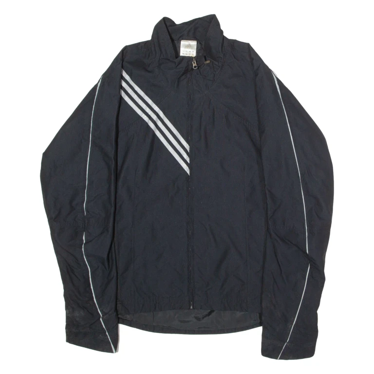 ADIDAS Mens Jacket Black Nylon Striped L