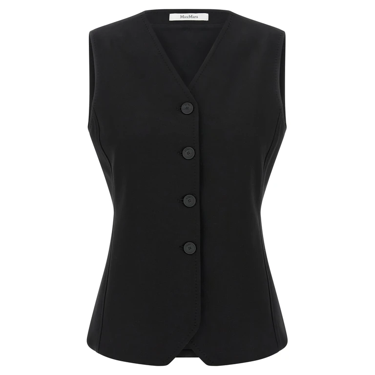 Max Mara Black Viscose Sleeveless Jacket Clothing - Women