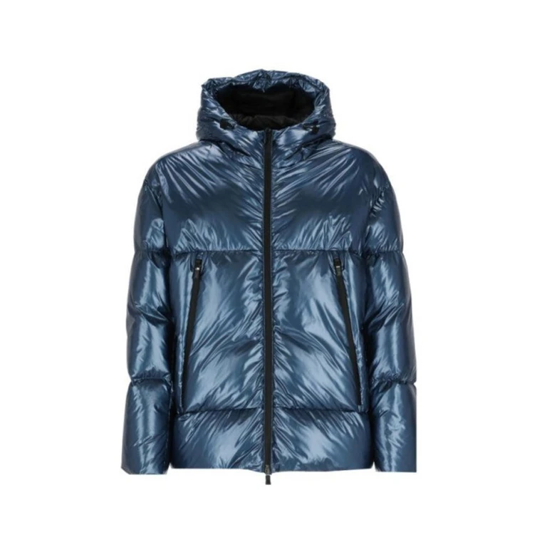 Blue Polyamide Full-Length Jacket Clothing - Men