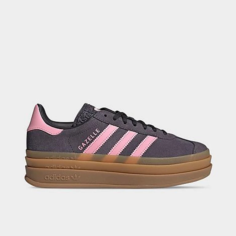 adidas Girls' Big Kids Originals Gazelle Bold Casual Shoes in Aurora Onix/Bliss Pink/Carbon Size: 3.5