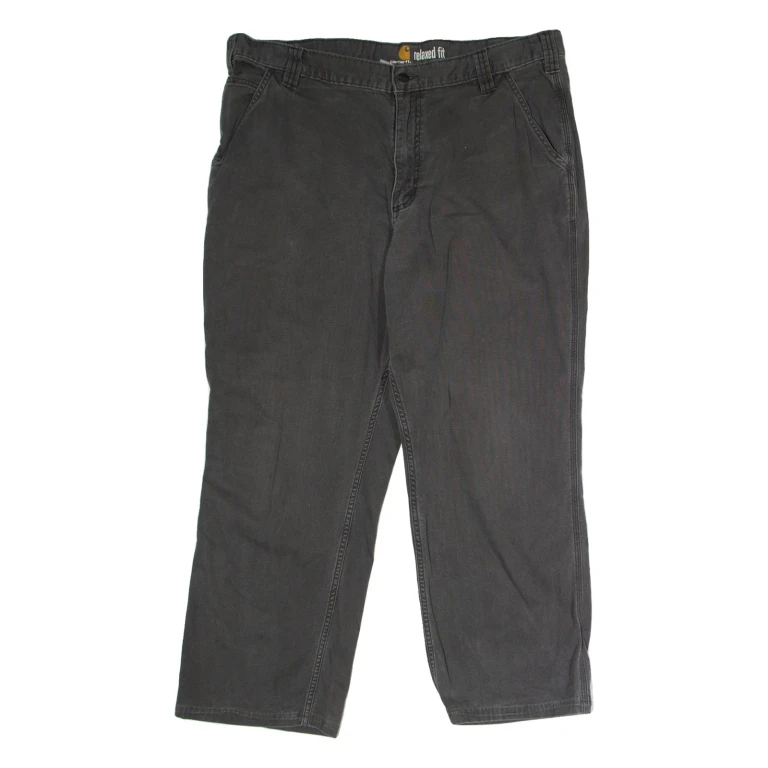CARHARTT Workwear Mens Canvas Trousers Grey Relaxed Straight W38 L26