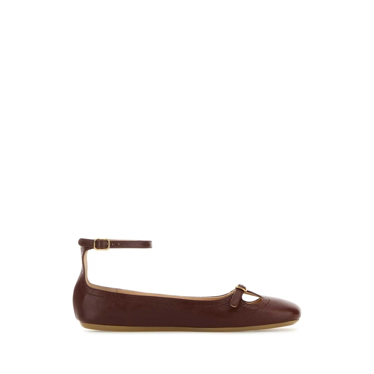 Chloé Brown Leather Misty Ballerinas Sootybrown Ballerine - Women