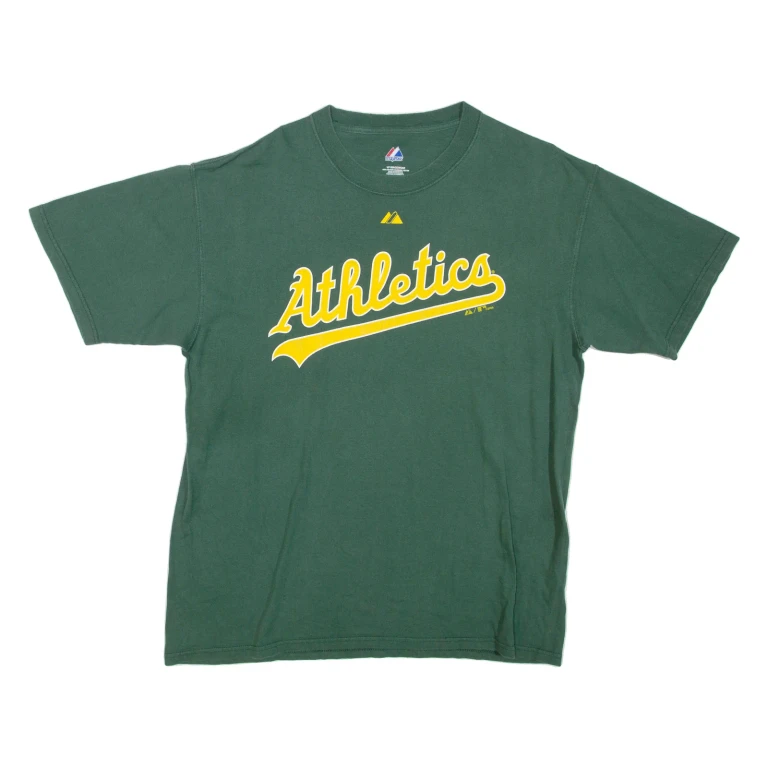 MAJESTIC Athletics Mens T-Shirt Green L