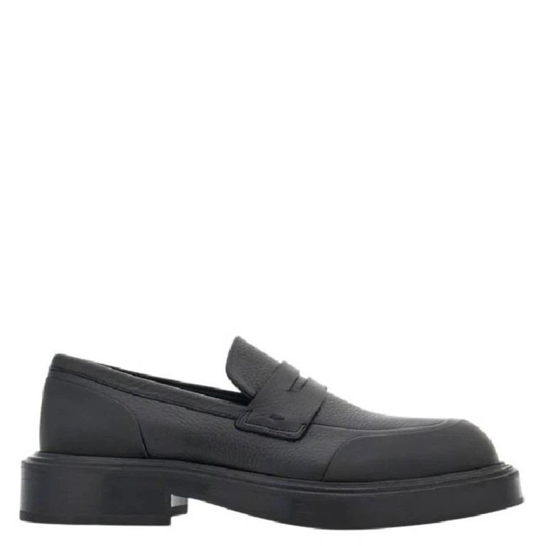Rubber Detailed Leather Loafers