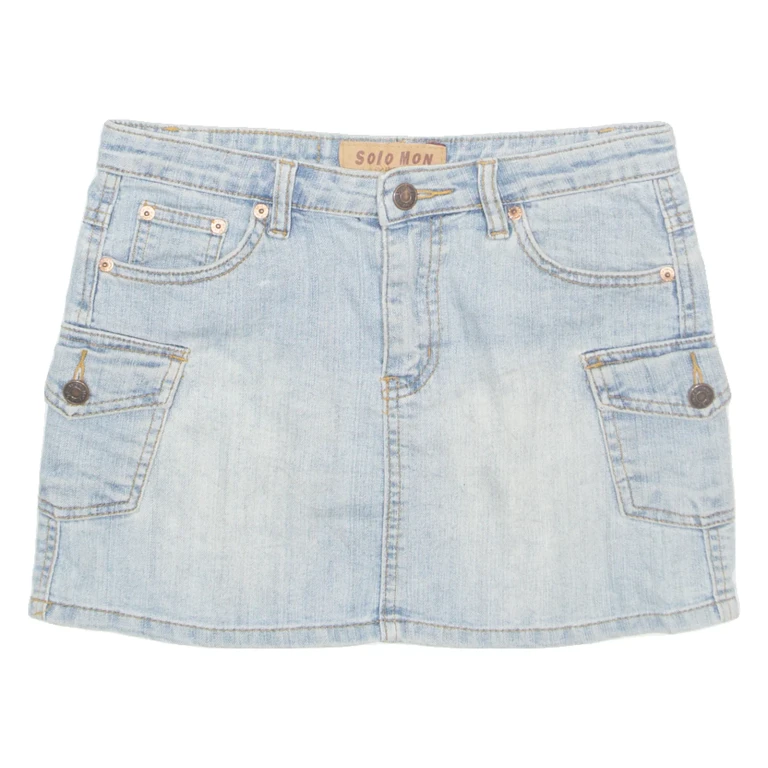 SALOMON Womens Straight Skirt Blue Short Denim M