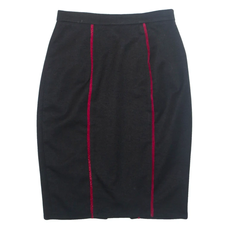 Womens Pencil Skirt Black Knee Length M
