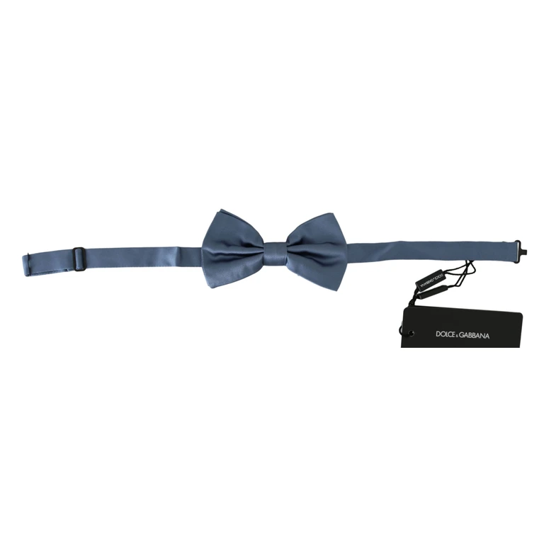 Dolce & Gabbana Blue Silk Adjustable Neck Papillon Bow Tie - Men