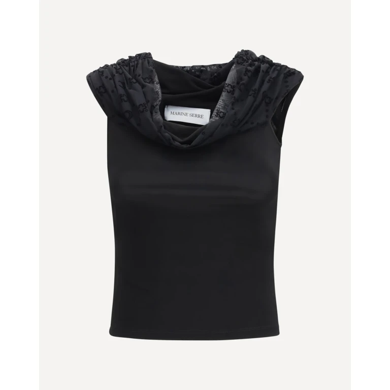 MARINE SERRE Off Shoulder Draped Top Female 36