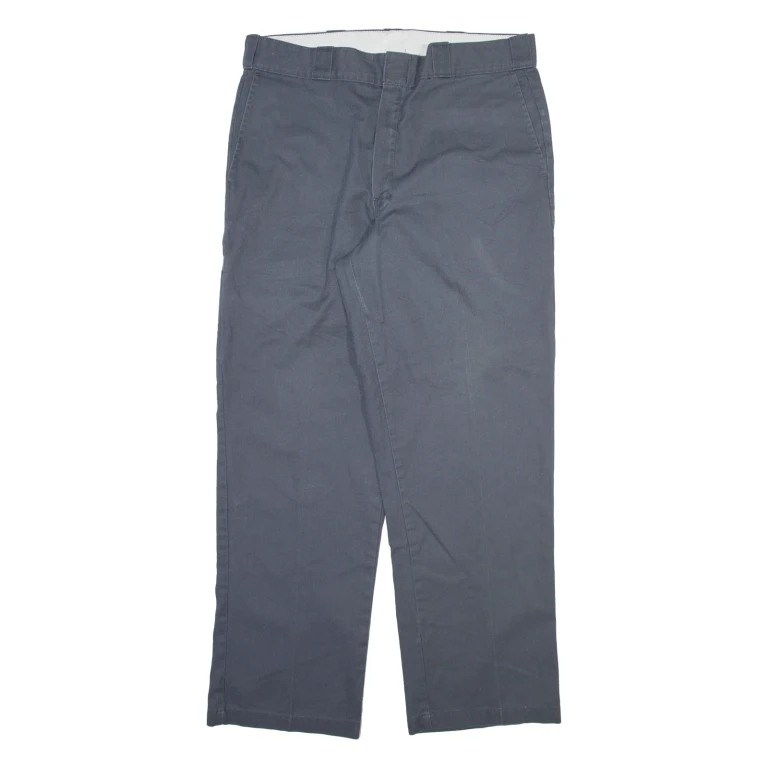 DICKIES Mens Trousers Grey Regular Straight W36 L30