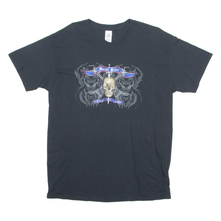 GILDAN Metal Scar Festival Mens Band T-Shirt Black Crew Neck L (II1-021224-6413)