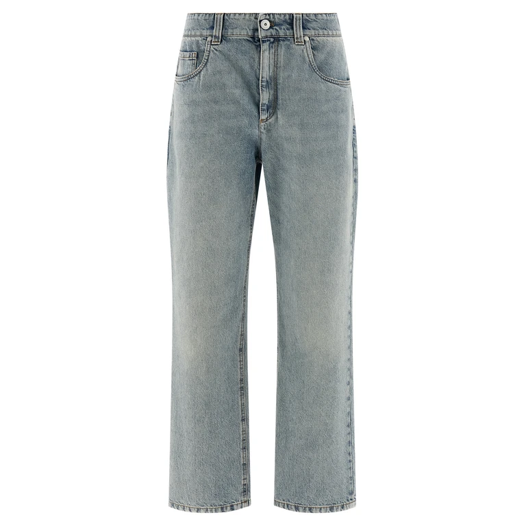 Brunello Cucinelli Blue Cotton Straight-Leg Jeans Clothing - Women