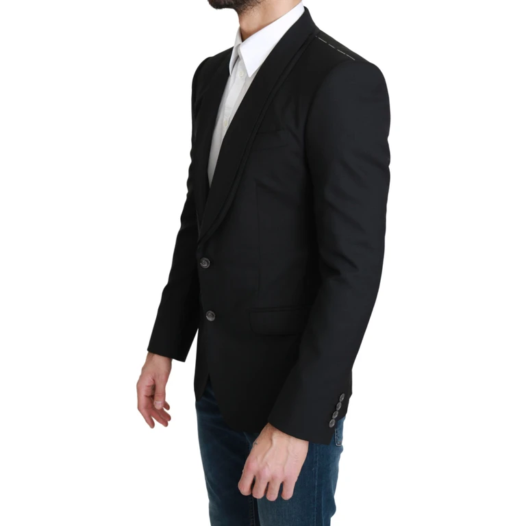Dolce & Gabbana Black Single Breasted Formal Wool Blazer Virgin Clothing - Men
