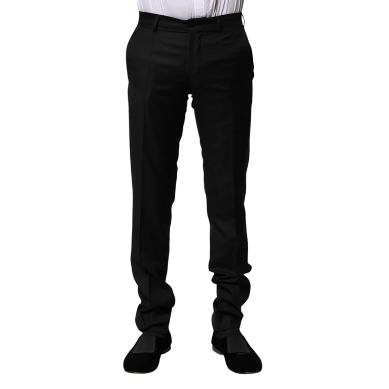 Dolce & Gabbana Black Wool Formal Men Slim Pants Virgin - Men