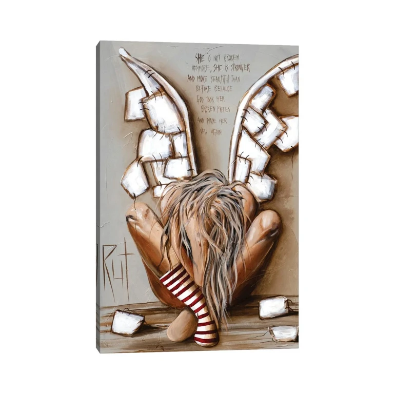 She Is Not Broken by Ruth's Angels - Canvas Gallery Wrap