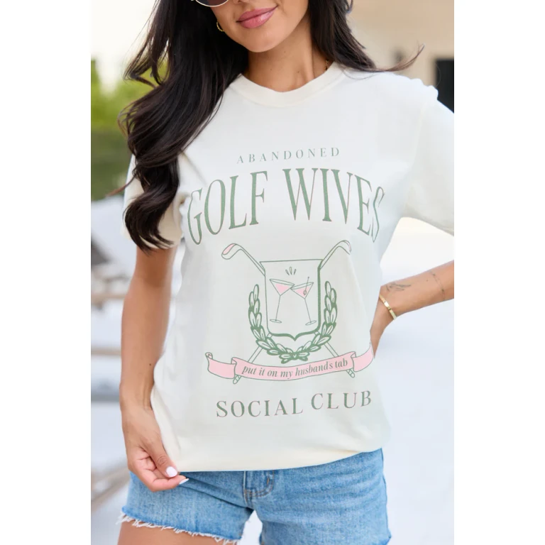 Golf Wives Social Club Ivory Graphic Tee
