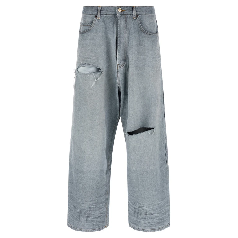 Balenciaga Blue Cotton Relaxed Fit Jeans Clothing - Men