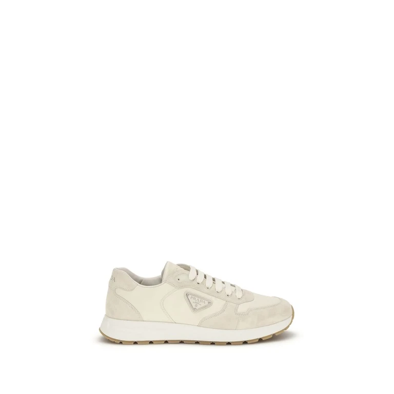 Prada Beige Nylon Low Top Sneakers - Men
