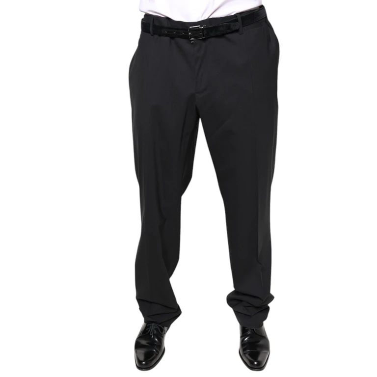 Dolce & Gabbana Black Wool Men Formal Dress Pants Virgin Elastane - Men
