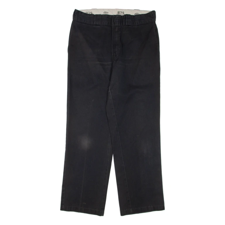 DICKIES Mens Trousers Black Regular Straight W32 L29