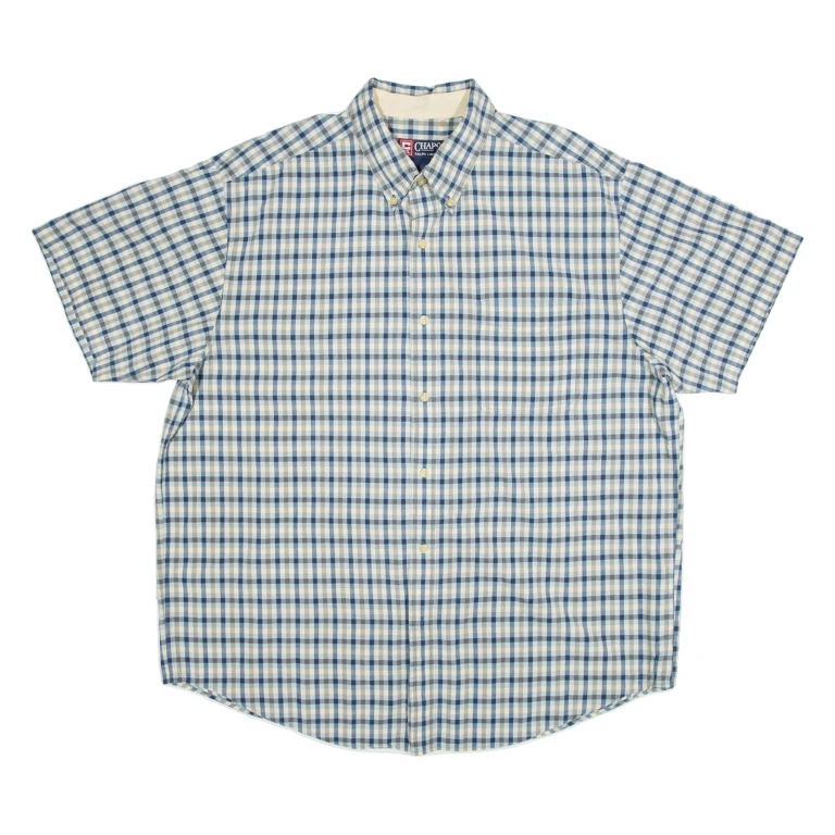 CHAPS Mens Shirt Blue Check XL