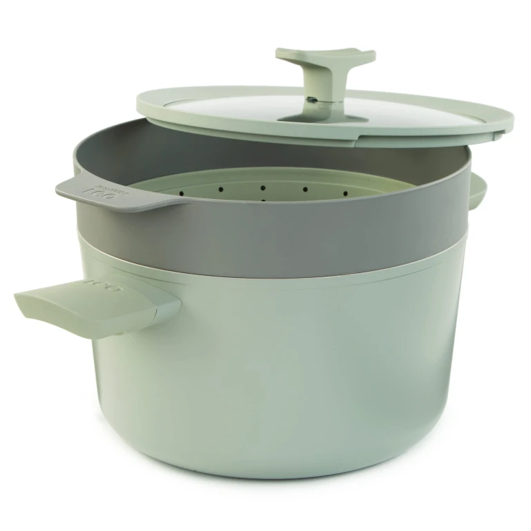 Balance 3Pc Nonstick Ceramic Steamer Set, Recycled Aluminum, Sage