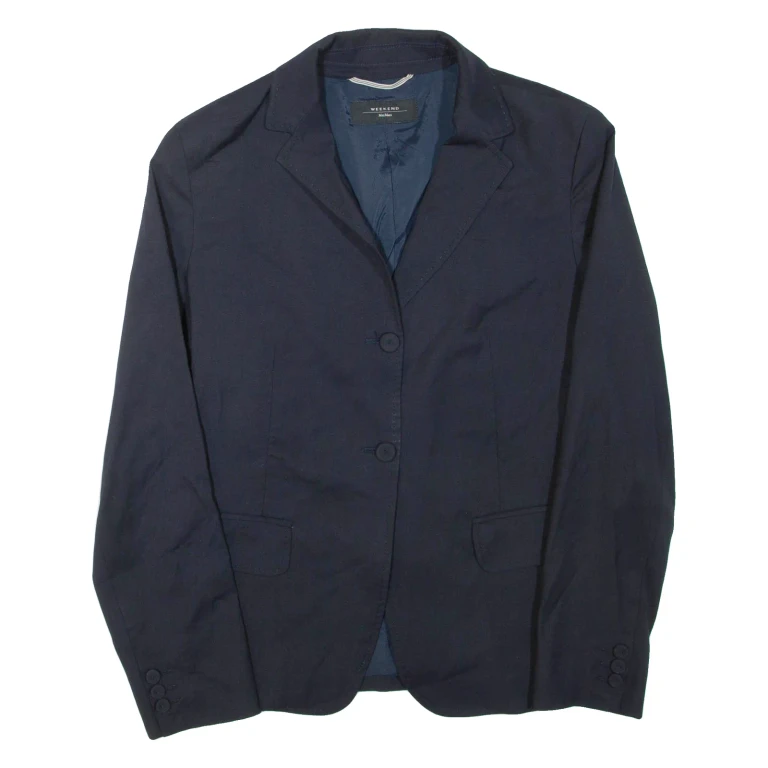 MAX MARA Womens Blazer Jacket Blue Wool UK 12