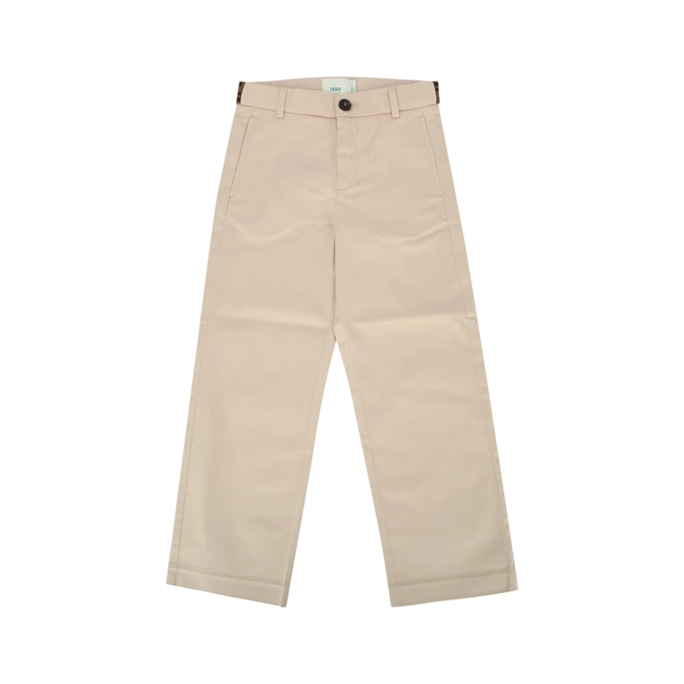 Fendi Kids Pantalone Eavy Gabardine Linen 97co Pantaloni